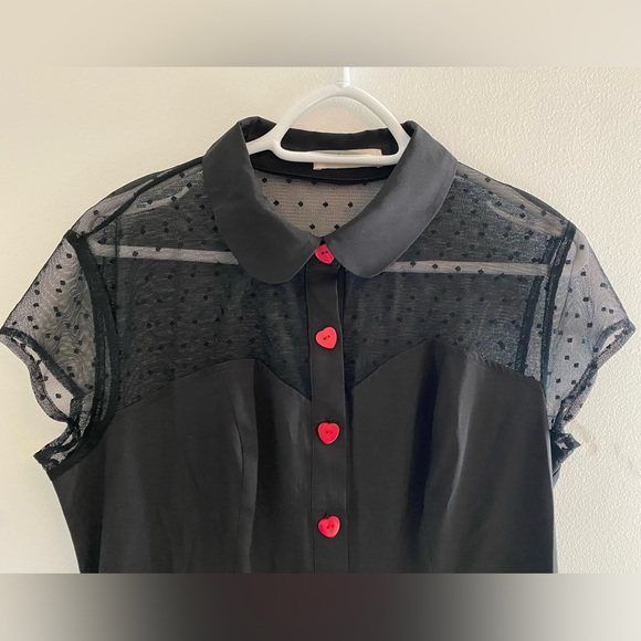 Belle Poque Heart Button Dress w Pockets - Picture 4 of 14